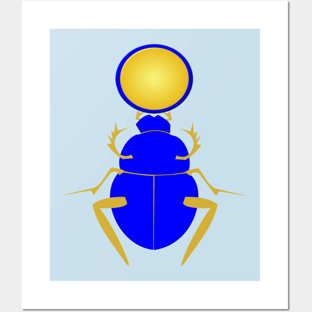 Ancient Egyptian Scarab beetle and Aten Wall Art by Krystal Raven